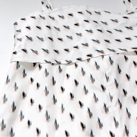 Theory Floral lkat Print Silk Tie Back Slip Midi Dress Size Medium - Picture 9 of 13